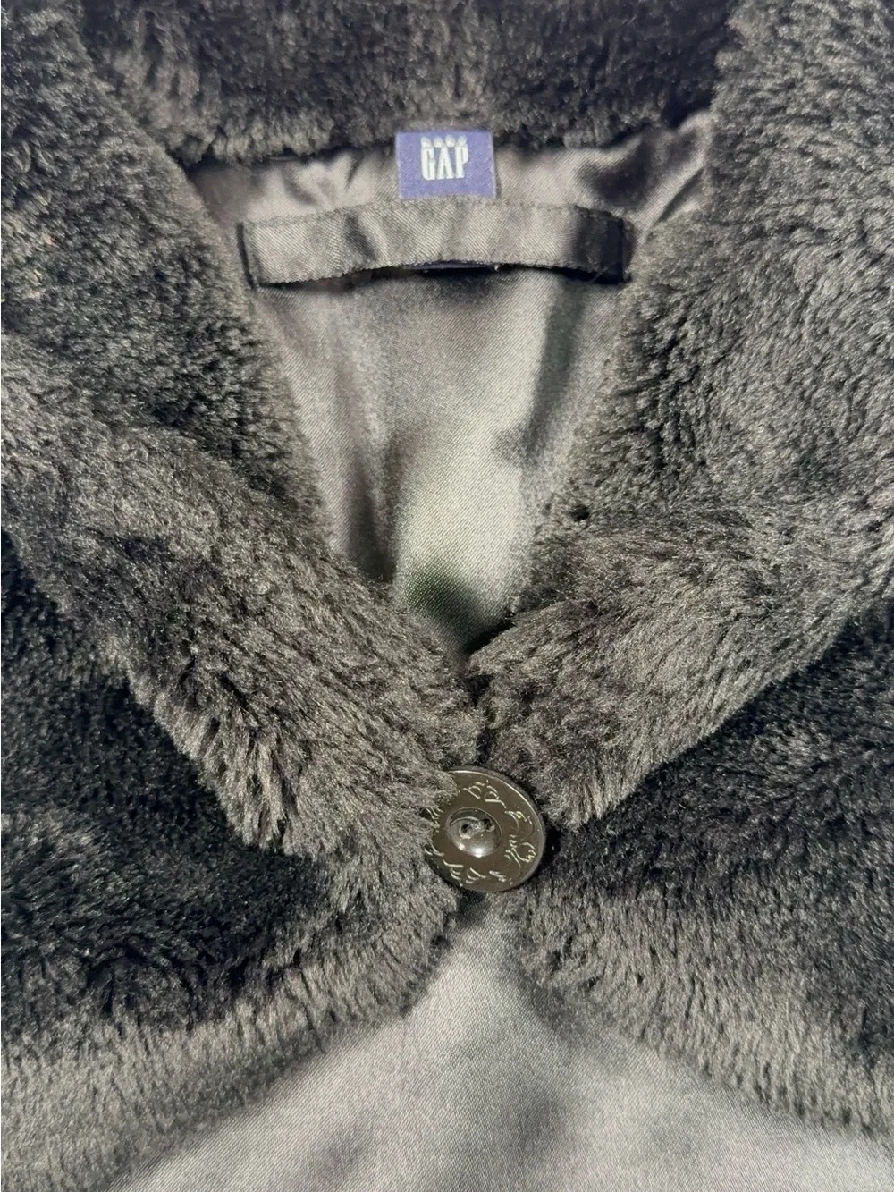 VINTAGE GAP Girls Black Faux Fur Capelet Shrug Toddler L-XL 3T-5T Holiday Formal